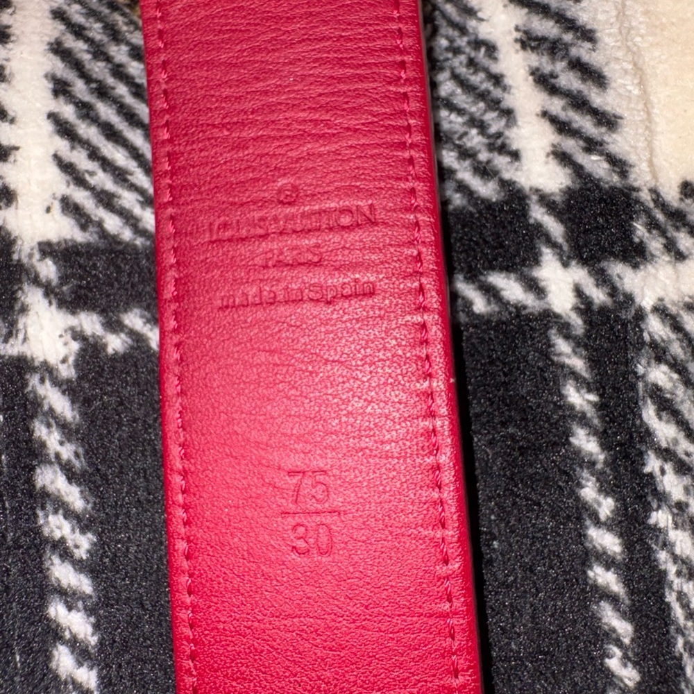 Louis Vuitton Red Belt with Gold Buckle - Picture 3 of 4